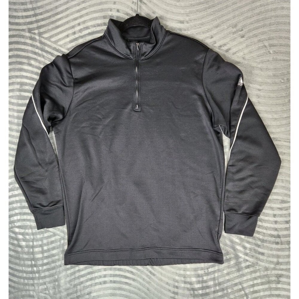 Adidas ClimaLite Mens Medium Golf 1/4 Zip Black Long Sleeve Pullover
